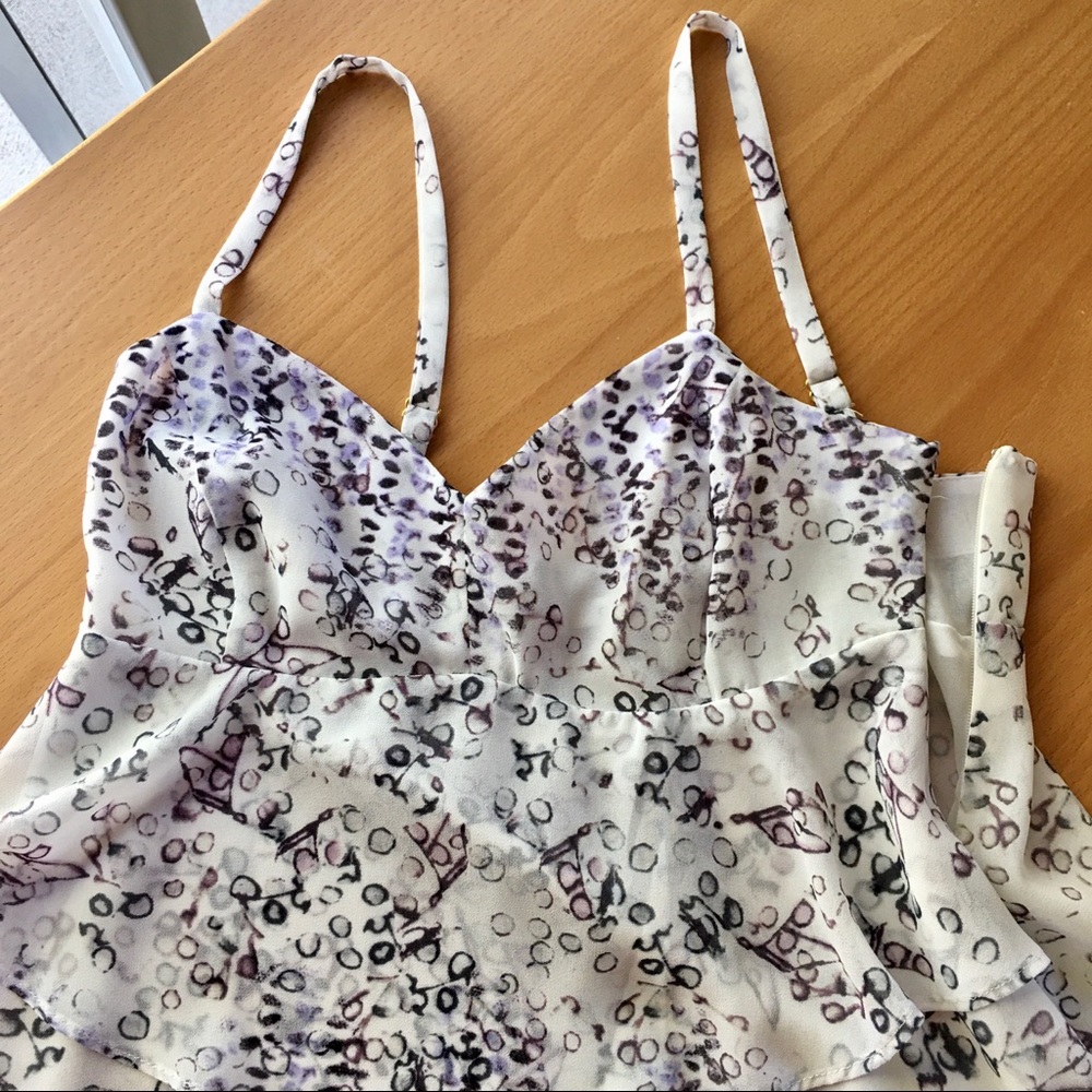 CAbi Tiered Ruffle Chiffon Tank
